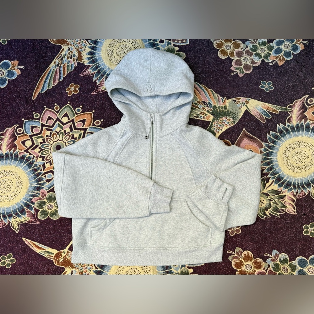Lululemon Scuba Oversized Half-Zip Hoodie S Light Grey